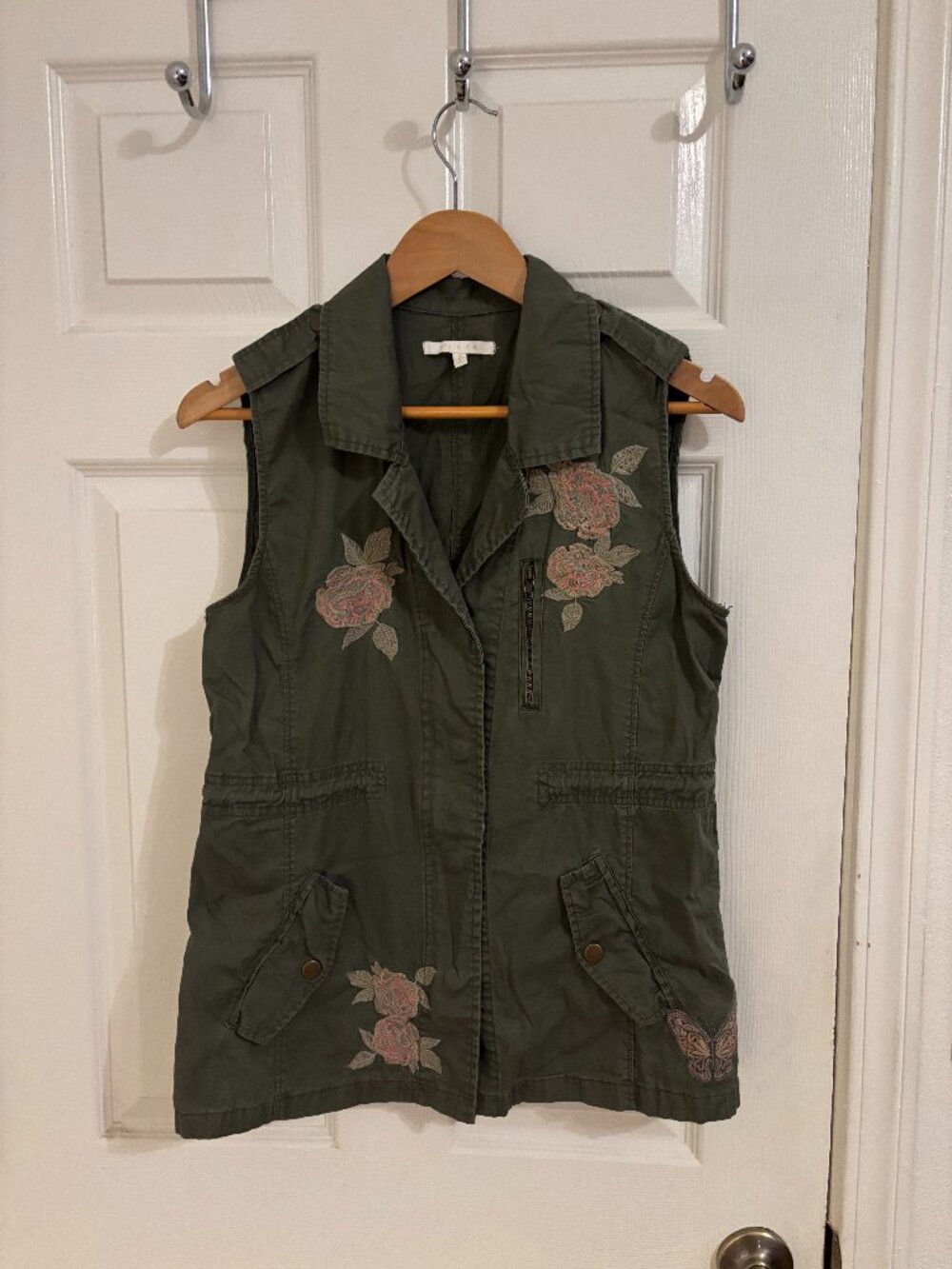 100% Cotton Embroidered  Y2K Style Me Vest - S